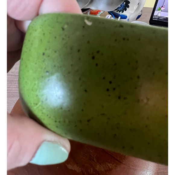 Vintage MCM Haeger 3832 Pottery Green Speckled Dish Rectangle Bulb Planter Retro - Picture 8 of 8